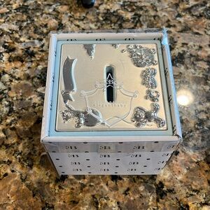 Elegant baby baby cube bank box in pewter silver.